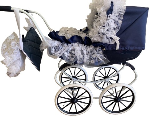 Ultra frilly navy - dolls, pram