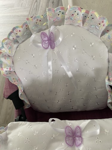 Small dolls white - pram, set