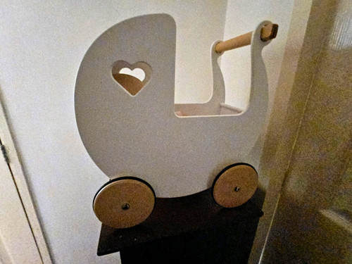 Wooden doll pram pushchair - pram,