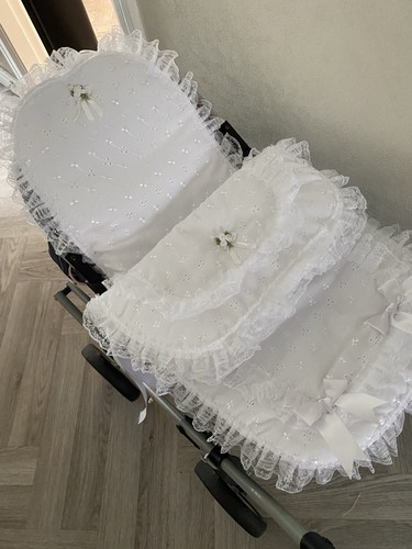 Small dolls white pram - small, set
