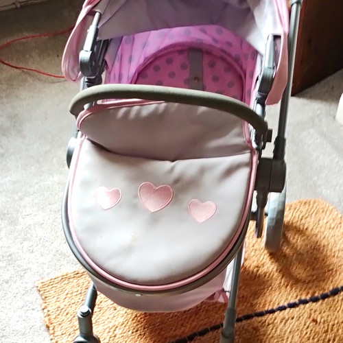 Tiny treasures doll pram pink - doll,