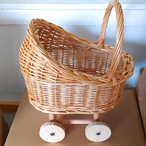 Wicker doll pram pushchair - wicker,