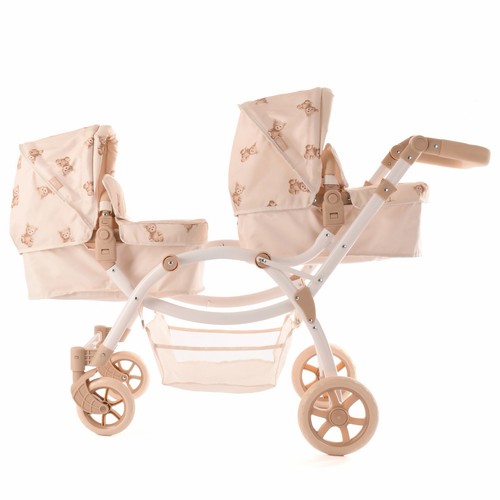 Roma teddy twin dolls pram - dolls,