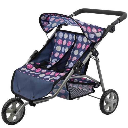 Twin dolls blue pram double - dolls,