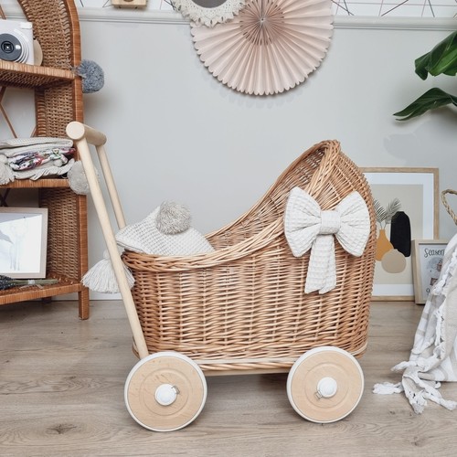 Wicker doll stroller with - wicker,